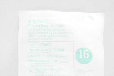 Braun 473992 Ultrasite Filtered Extension Set 16inch x 5mL(x)